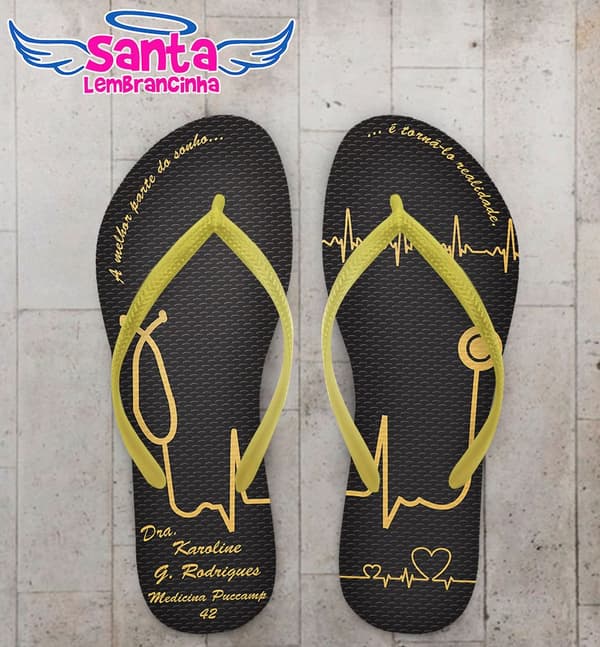 Chinelo Personalizado Formatura Medicina Preto - COD 2770