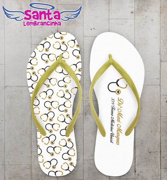 Chinelo Formatura Medicina Personalizado, Médica - COD 2627