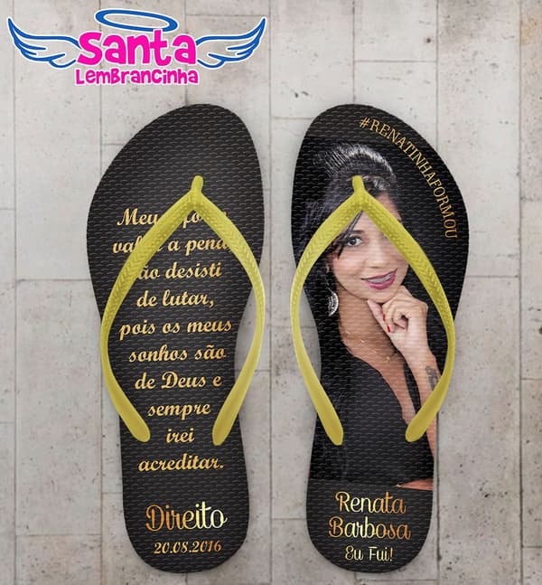 Chinelo Formatura Direito, Foto Advogada Personalizado - COD 2836