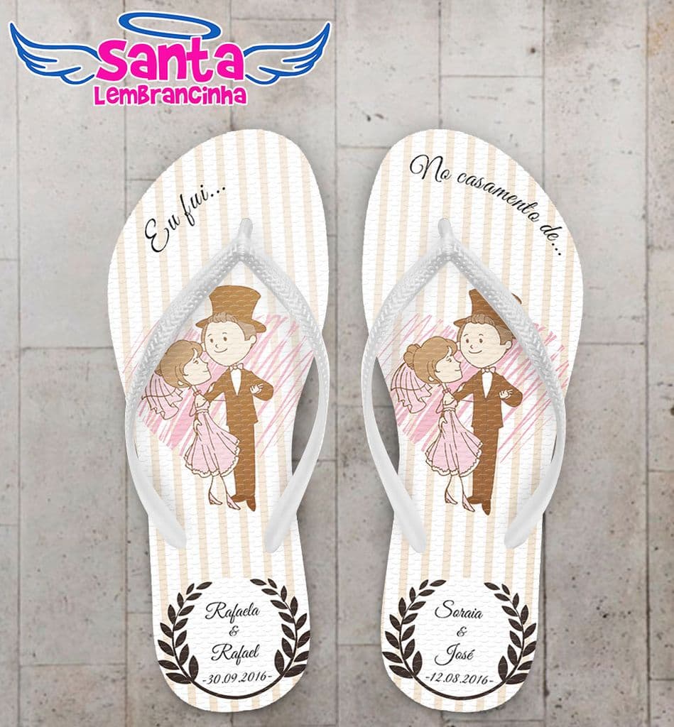 Chinelo Casamento Eu Fui Personalizado - COD 1730