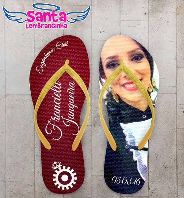 Chinelo Formatura Engenharia Civil Personalizado, Foto - COD 1994