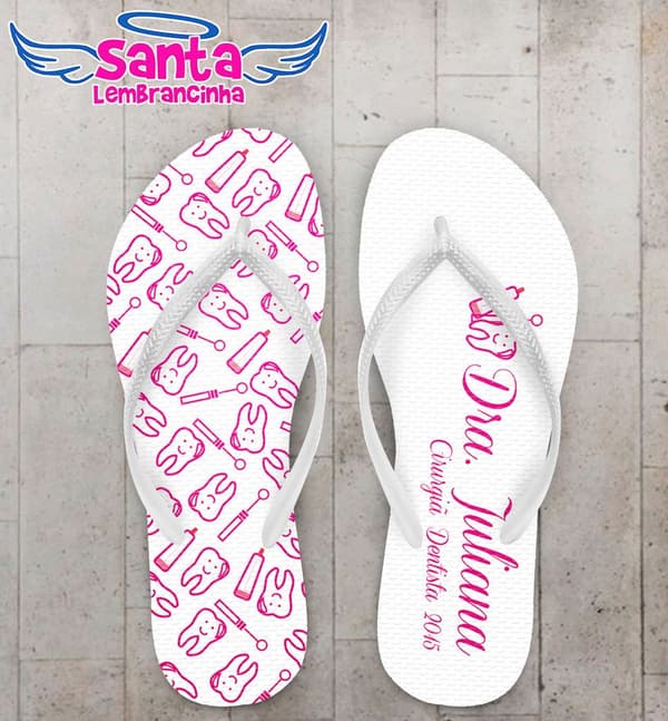 Chinelo Formatura Dentista, Odontologia Personalizado - COD 1008