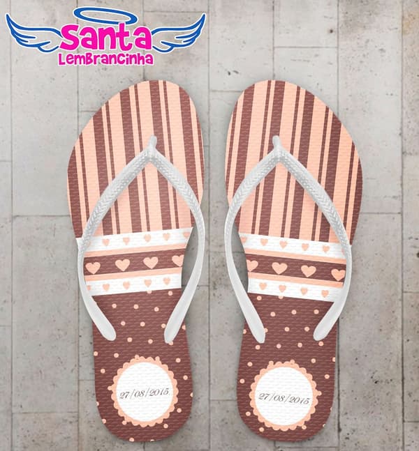 Chinelo Casamento Personalizado Bolinhas - COD 1744