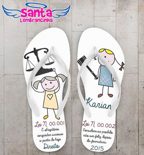 Chinelo Formatura Direito Personalizado - COD 1580