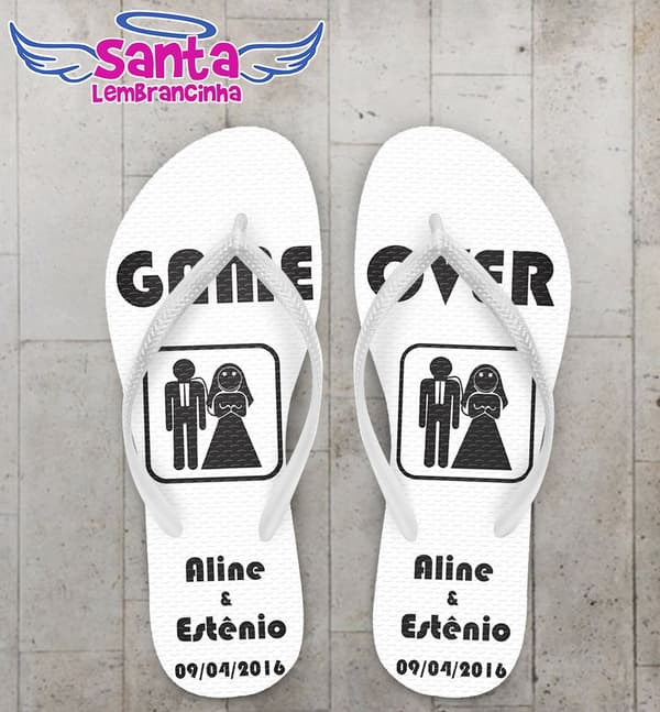 Chinelo casamento personalizado, game over - COD 2031