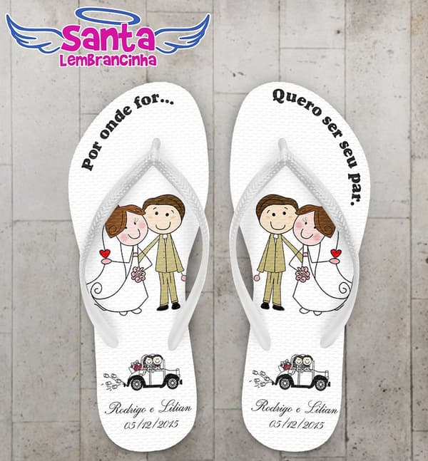 Chinelo Casamento Personalizado - COD 1508