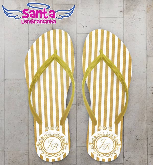 Chinelo Casamento Personalizado Listras - COD 2119