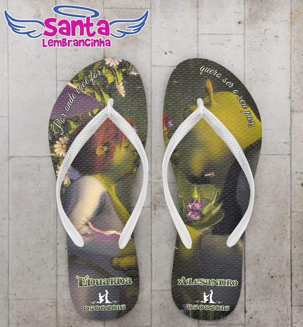 Chinelo Casamento Personalizado, Fiona - COD 1747