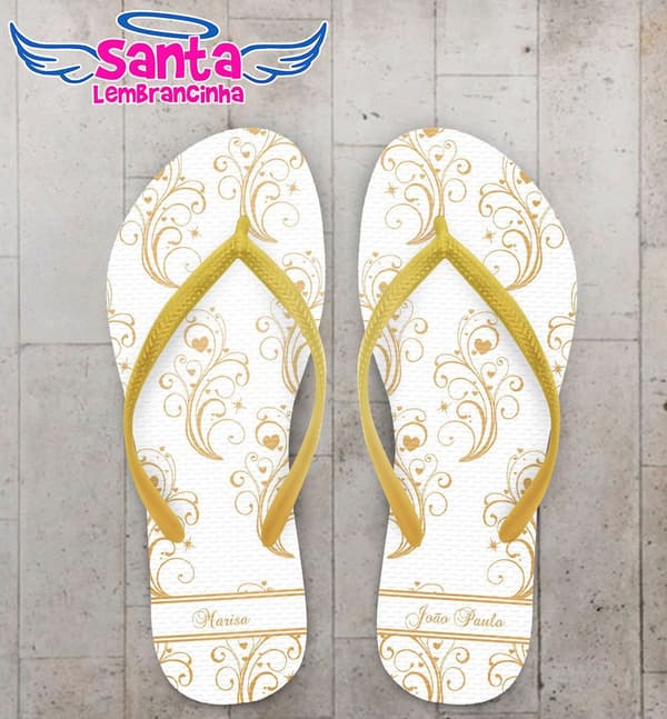 Chinelo Casamento Personalizado Arabescos - COD 1733