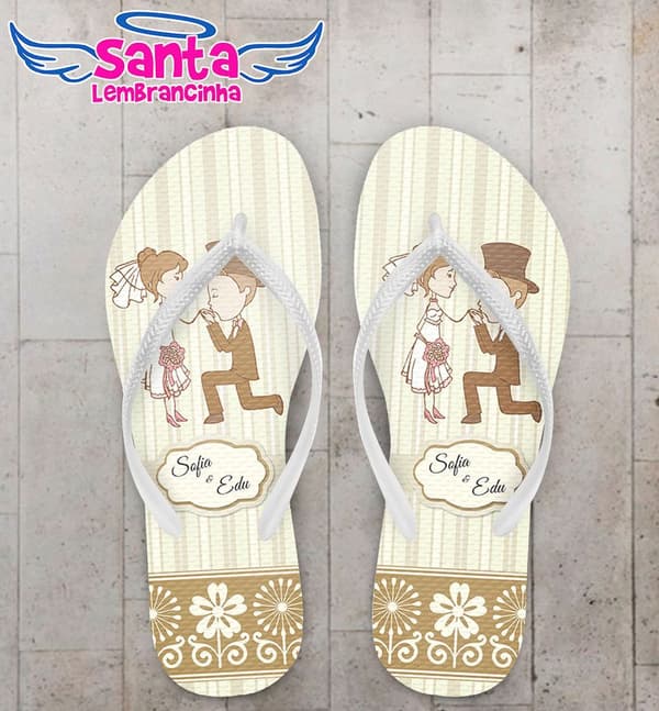 Chinelo Casamento Personalizado, Animado - COD 1726