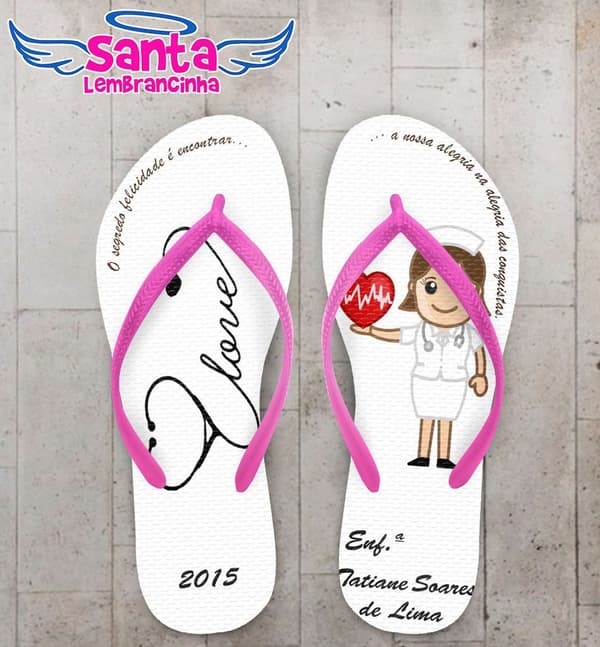 Chinelo Formatura Enfermagem Personalizado - COD 1793