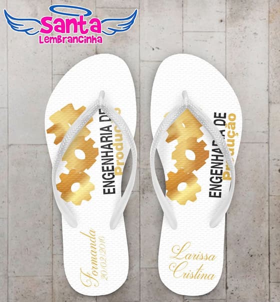 Chinelo Formatura Engenharia de Produção Personalizado - COD 1935