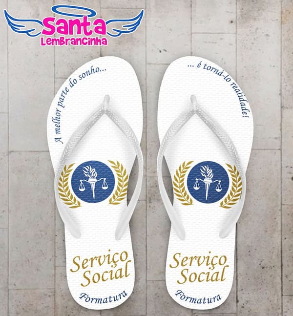 Chinelo Personalizado Formatura Serviço Social - COD 1802