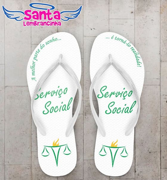 Chinelo Formatura Serviço Social Personalizado 2 - COD 1804