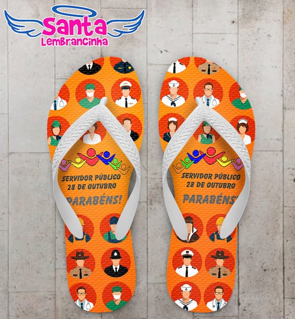 Chinelo Dia do Funcionário Público Personalizado, Policial - COD 2939