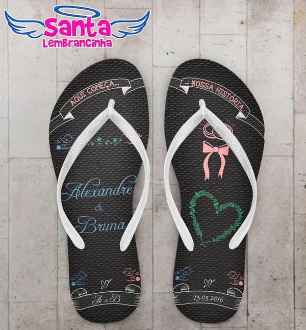 Chinelo Casamento Personalizado, Nossa História - COD 2650
