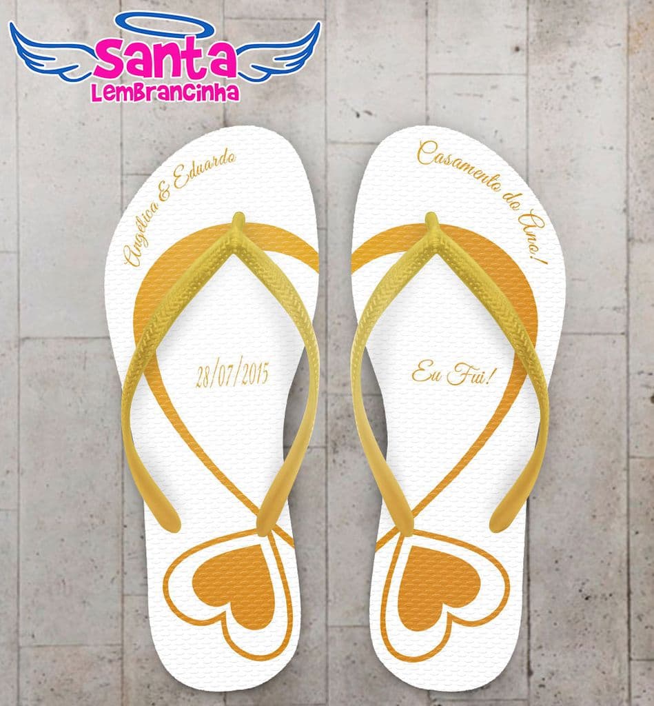Chinelo Casamento Personalizado Coração - COD 1734