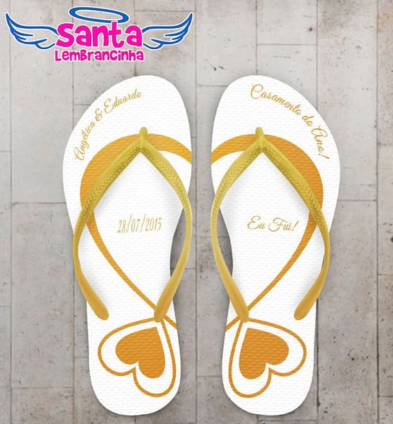 Chinelo Casamento Personalizado Coração - COD 1734