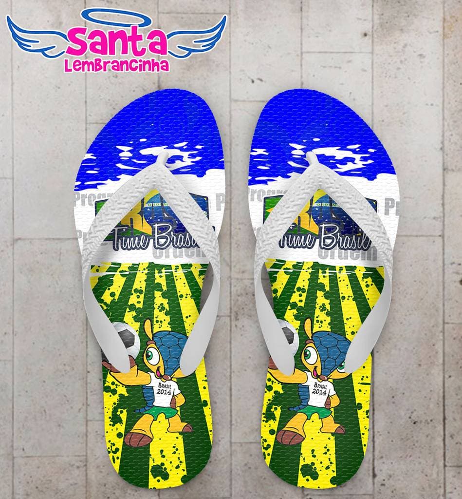 Chinelo Mascote Fuleco Brasil Personalizado - COD 2742