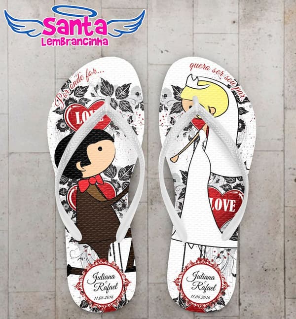 Chinelo Casamento Personalizado - COD 1044