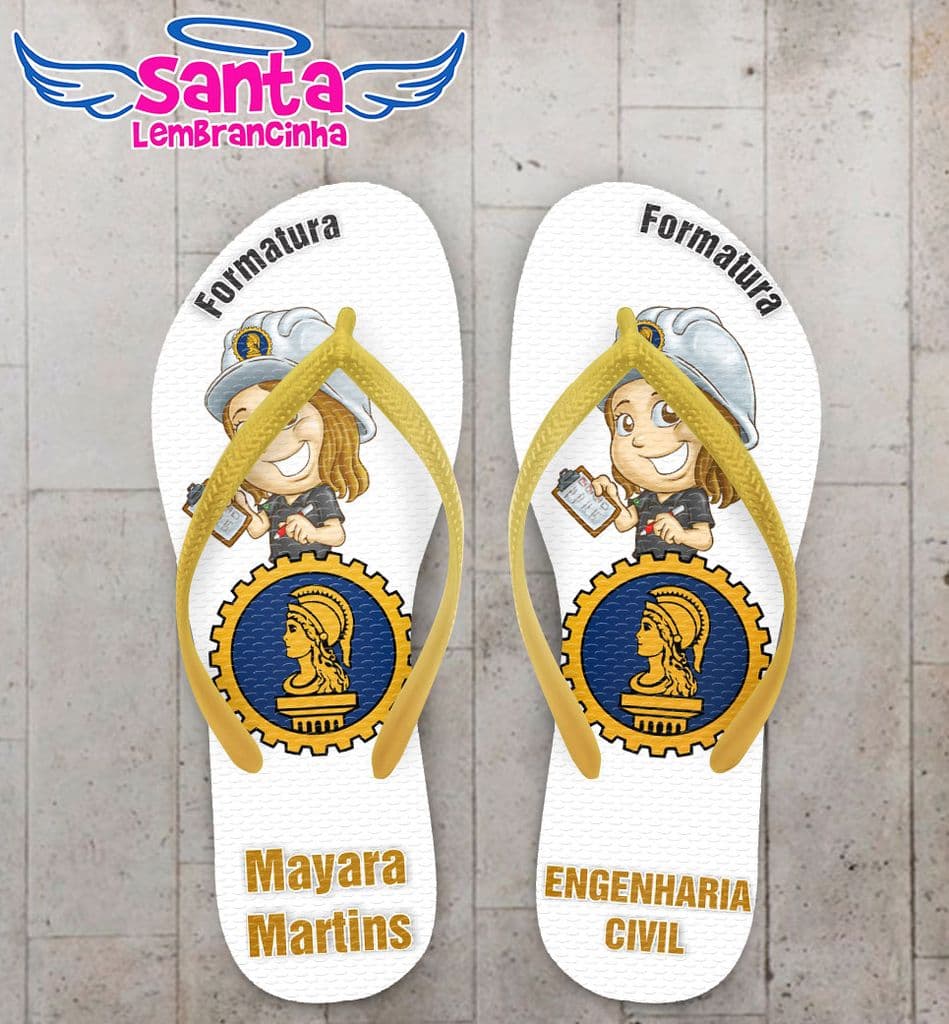 Chinelo Formatura Engenharia Civil, Personalizado - COD 1912