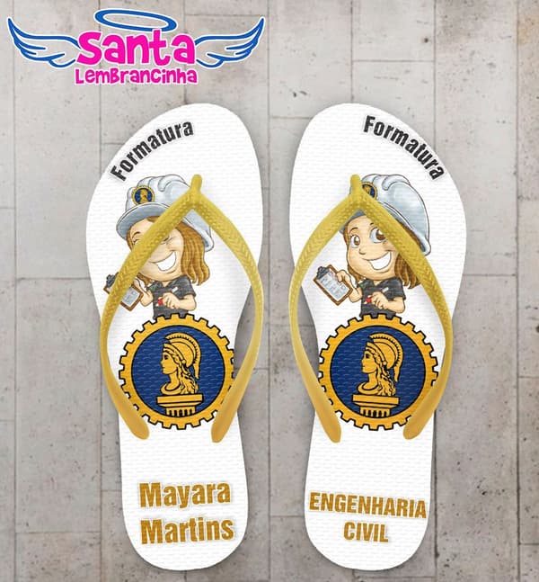 Chinelo Formatura Engenharia Civil, Personalizado - COD 1912