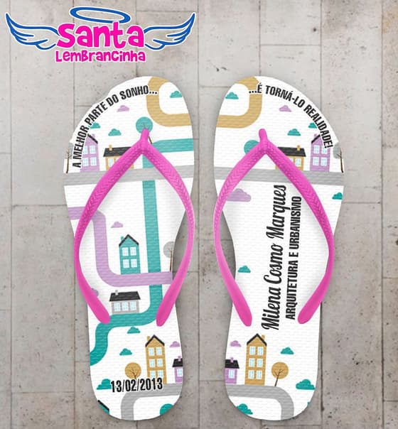 Chinelo Personalizado, Formatura Arquitetura e Urbanismo - COD 1983