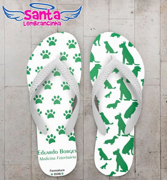 Chinelo Personalizado Medicina Veterinária - COD 1945