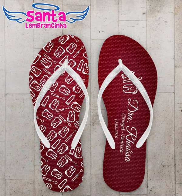 Chinelo Formatura Odontologia Dentista Personalizado - COD 1878