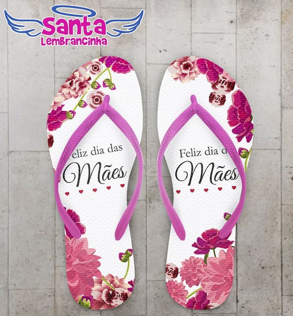 Chinelo dia das Mães personalizado, Floral - COD 2163