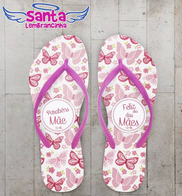 Chinelo Personalizado dia das Mães, Borboleta - COD 1967