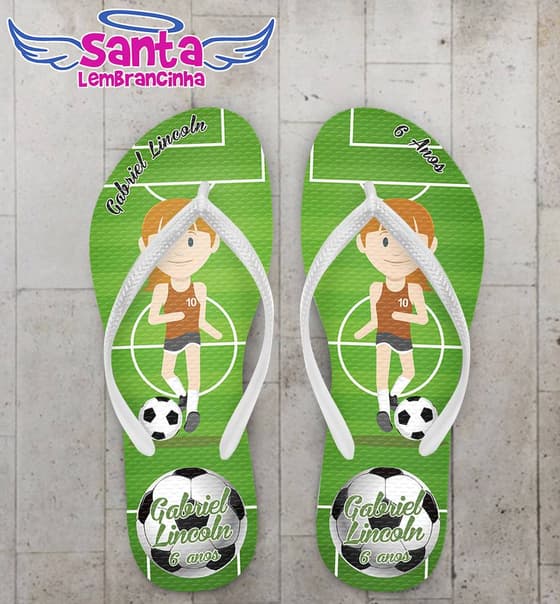 Chinelo Infantil Futebol Personalizado - COD 2462