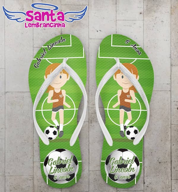 Chinelo Infantil Futebol Personalizado - COD 2462
