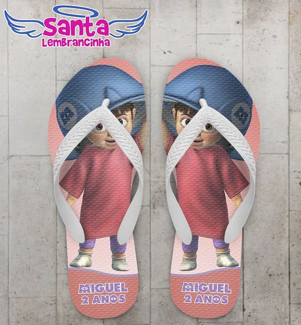 Chinelo Infantil Monstros SA - Boo, Personalizado - COD 1999
