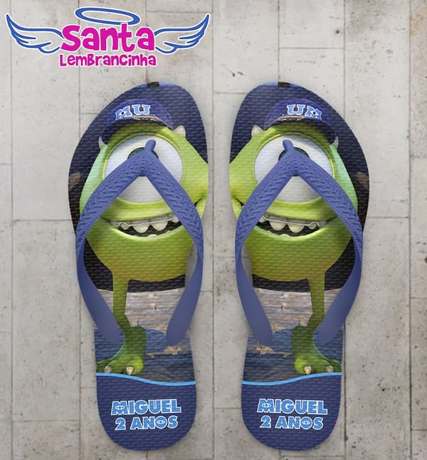 Chinelo Festa Infantil Monstros SA Personalizado - COD 1998