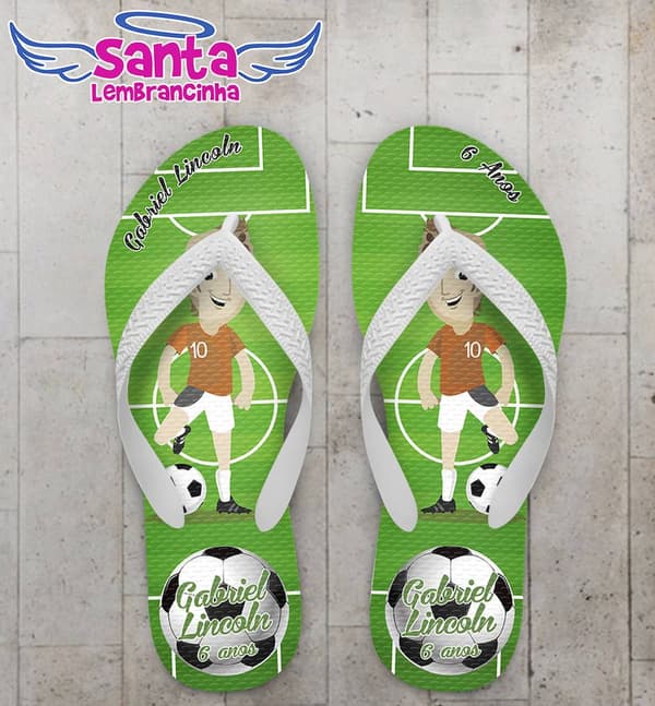 Chinelo Festa Infantil Futebol Personalizado - COD 2221