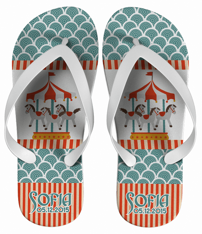 Chinelo Infantil Tema Circo Personalizado - COD 1764