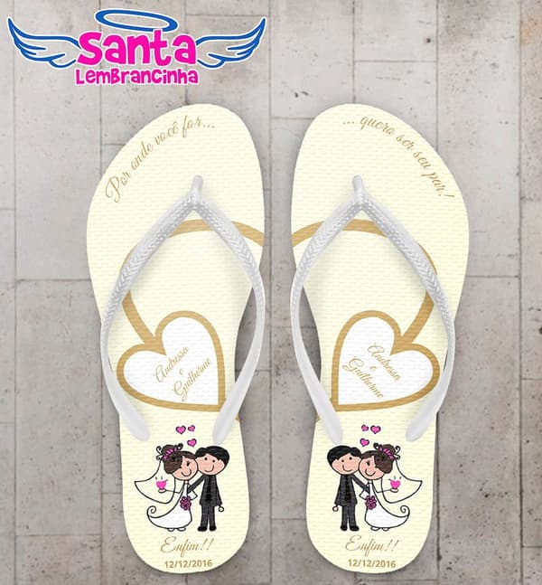 Chinelo Casamento Personalizado - COD 2683