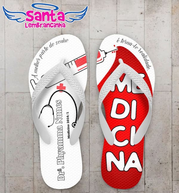 Chinelo Formatura Medicina Personalizado - COD 1148