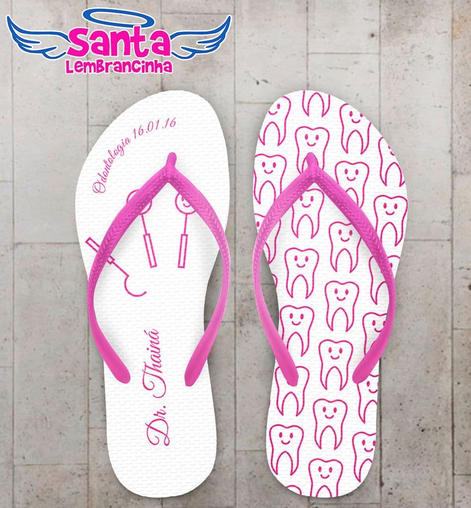 Chinelo Formatura Dentista, Odontologia Personalizado - COD 1601