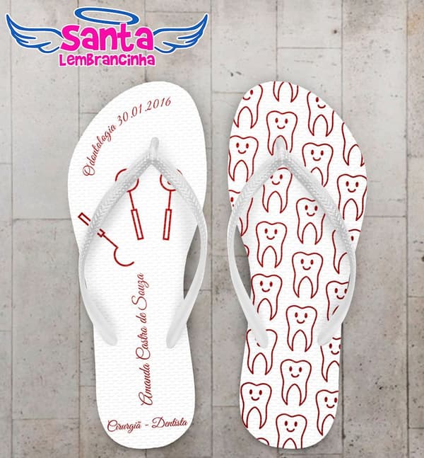 Chinelo Odontologia Formatura Dentista Personalizado - COD 2733
