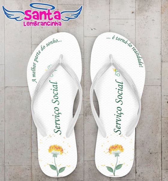 Chinelo Formatura Serviço Social Personalizado - COD 1805
