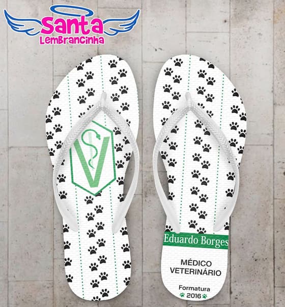 Chinelo Formatura Medicina Veterinária, Personalizado - COD 1943