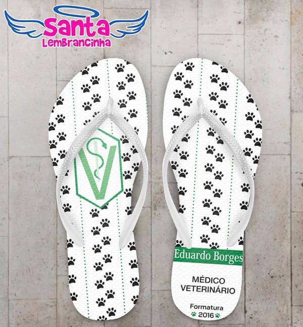 Chinelo Formatura Medicina Veterinária, Personalizado - COD 1943