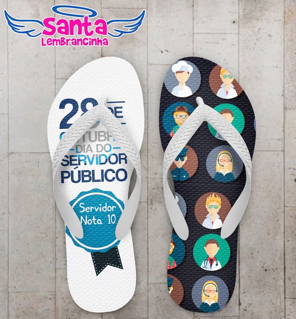 Chinelo Dia do Servidor Público Nota 10, Personalizado - COD 2934