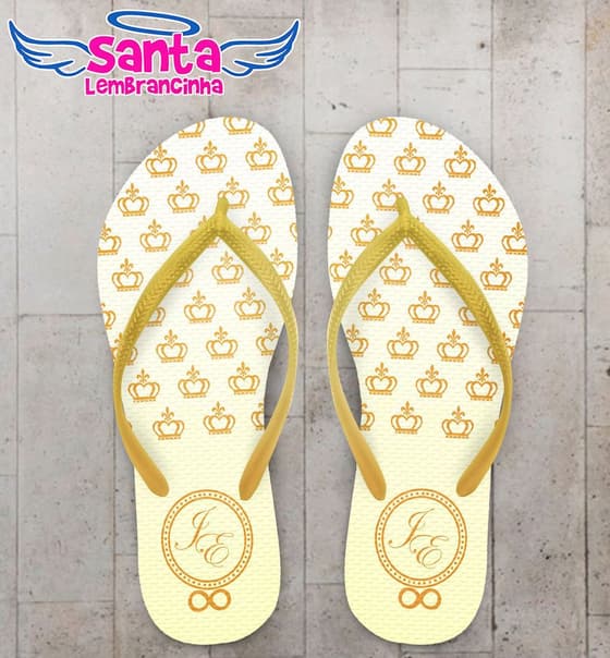 Chinelo Casamento Personalizado Coroa - COD 1736