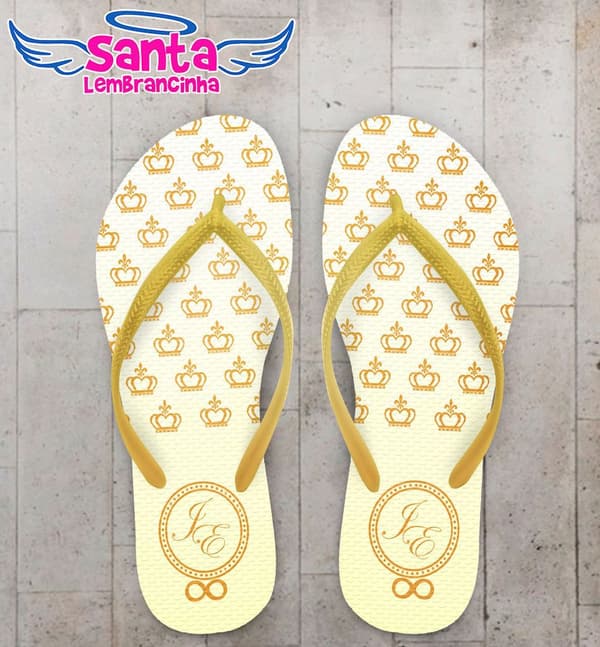 Chinelo Casamento Personalizado Coroa - COD 1736