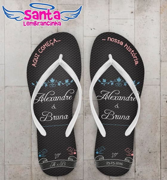 Chinelo Casamento Nossa História Personalizado - COD 2648