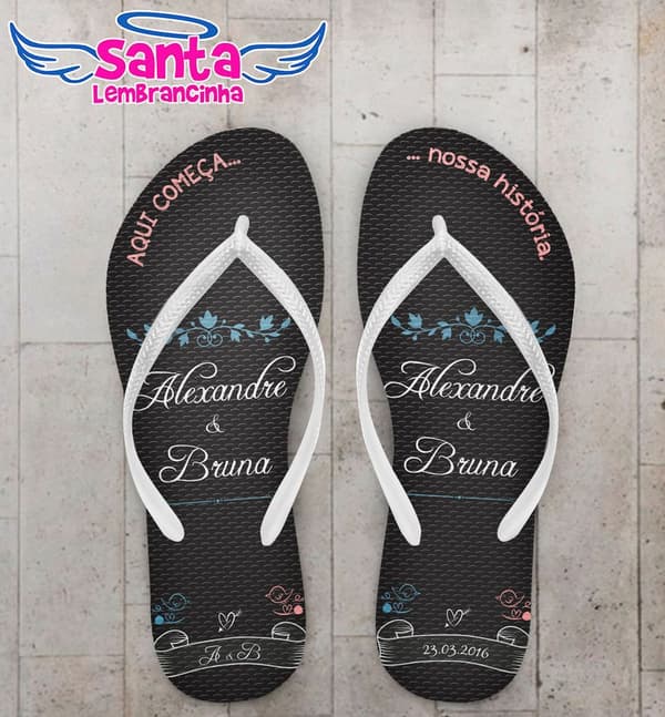 Chinelo Casamento Nossa História Personalizado - COD 2648