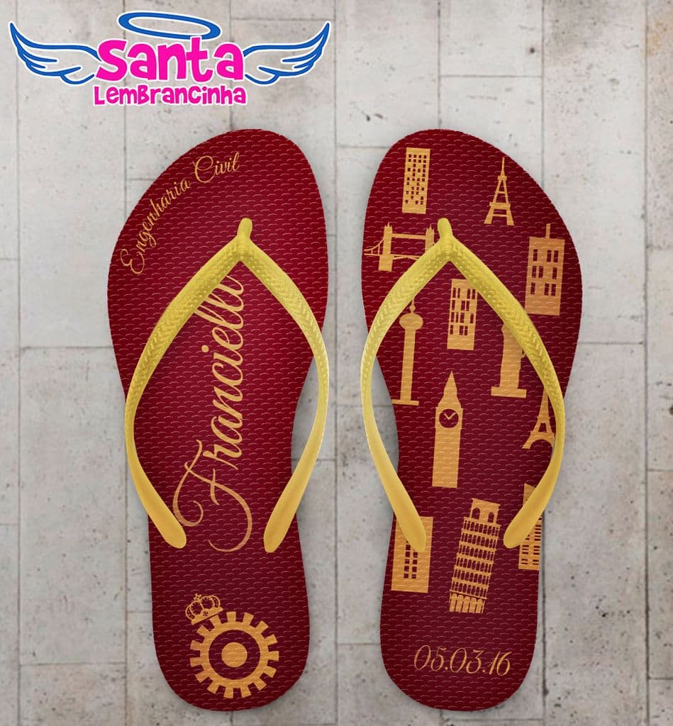 Chinelo Formatura Engenharia Civil, Personalizado - COD 2129